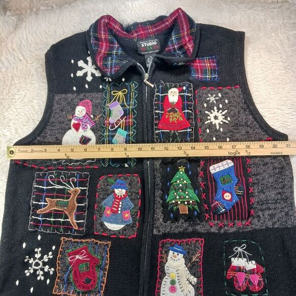 Design Studio Falalala Ugly Christmas Sweater Vest Winter Wonderland Woman's XL. - Picture 9 of 13